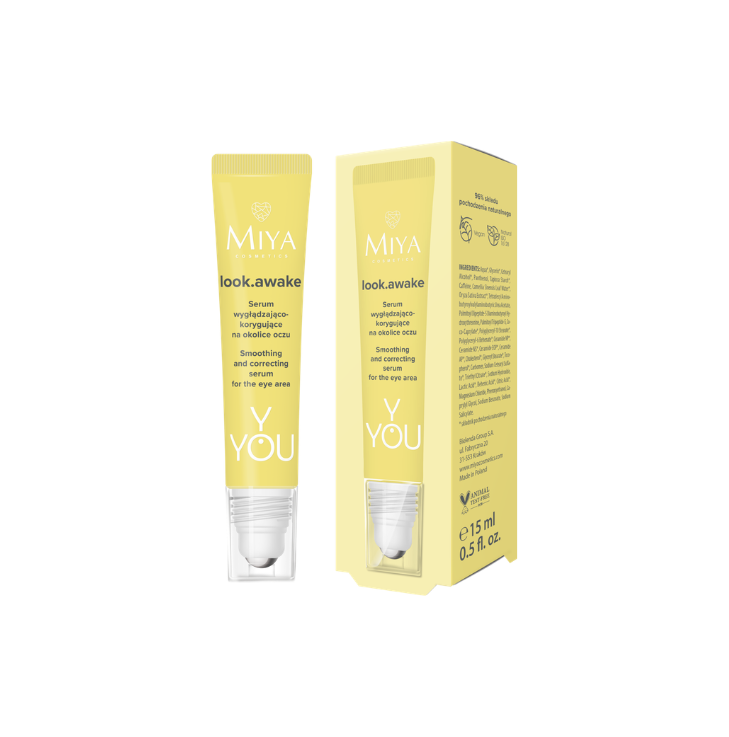 MIYA Y.YOU look.awake koriģējošs acu serums ar melnajiem rīsiem un kofeīnu, 15 ml