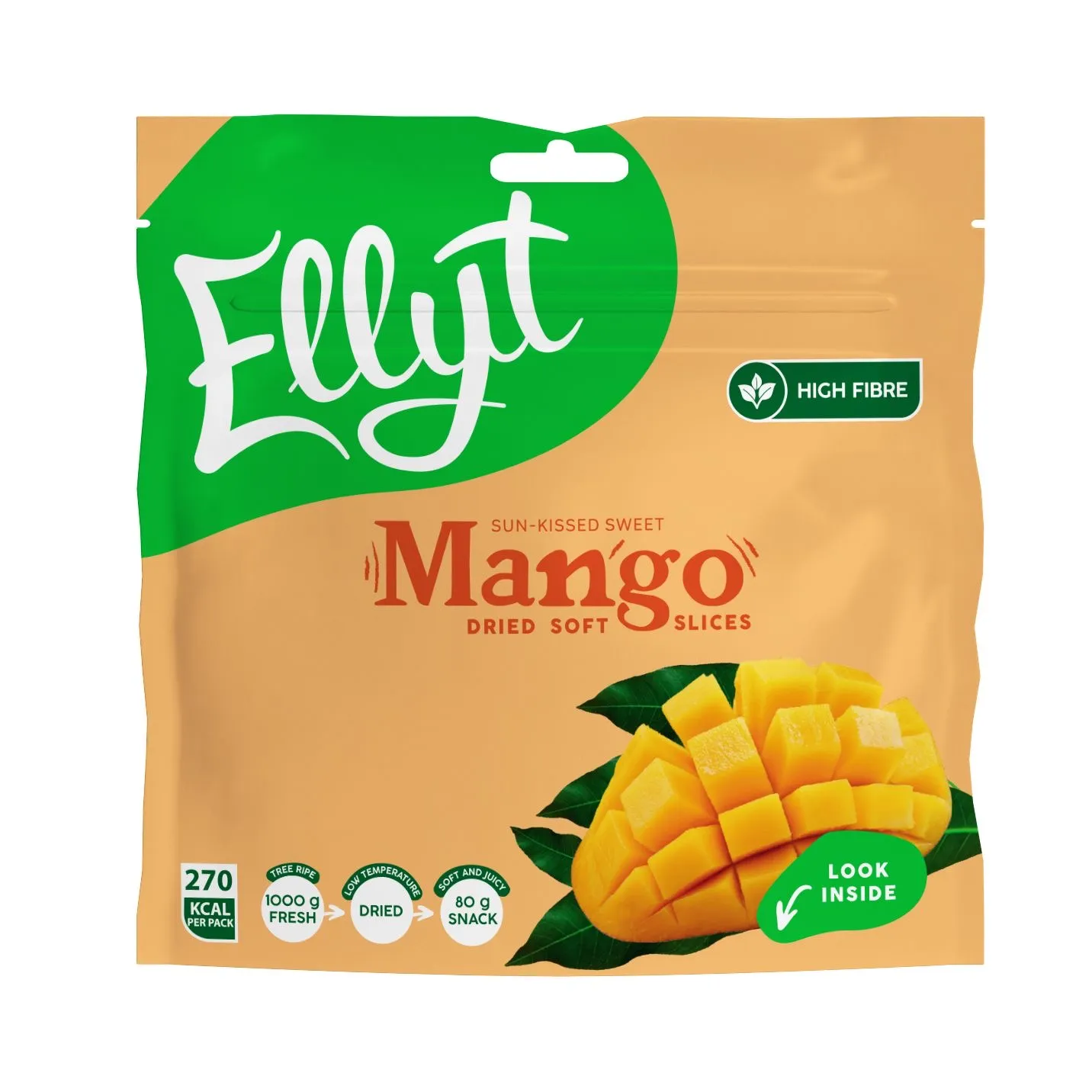 Ellyt kaltēts mīksts mango, 80 g