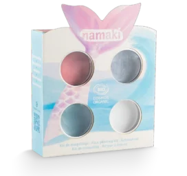 NAMAKI BIO sejas krāsu komplekts: rozā, gaiši zils, sudraba, balts un pagaidu tetovējumi, Nāriņa