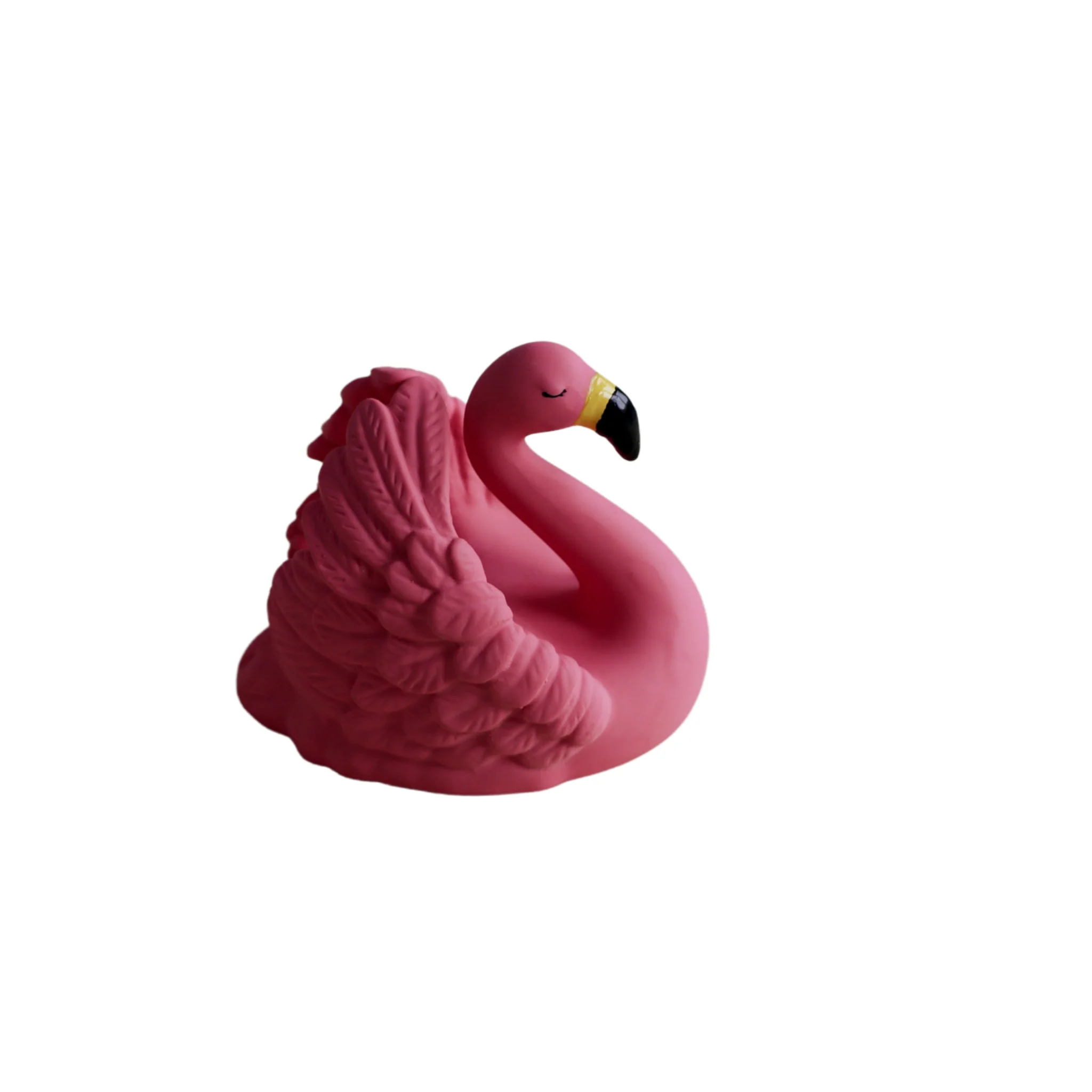 NATRUBA ar rokām darināta dabīgā kaučuka zobu nākšanas un vannas rotaļlieta bez ķīmiskām vielām Floating Flamingo, no 0+ gadiem