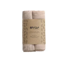 NATRUBA īpaši mīkstas organiskās kokvilnas muslīna sedziņas, 2 gab. iepakojumā, krāsa Powder, 65*65 cm