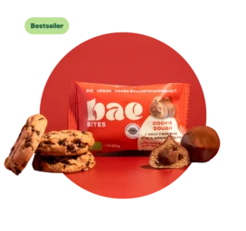 BAE bioloģiski dateļu kumosiņi ar šokolādes krēmu Šveices šokolādē, cepumu mīkla, 2x20g