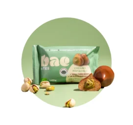 BAE bioloģiski dateļu kumosiņi ar pistāciju krēmu Šveices šokolādē Krēmīgas pistācijas, 2x20g