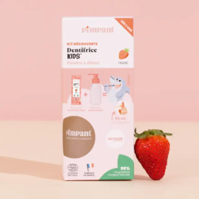 PIMPANT bērnu zobu pastas sākuma komplekts ar zemeņu garšu, 8 g - Image 3