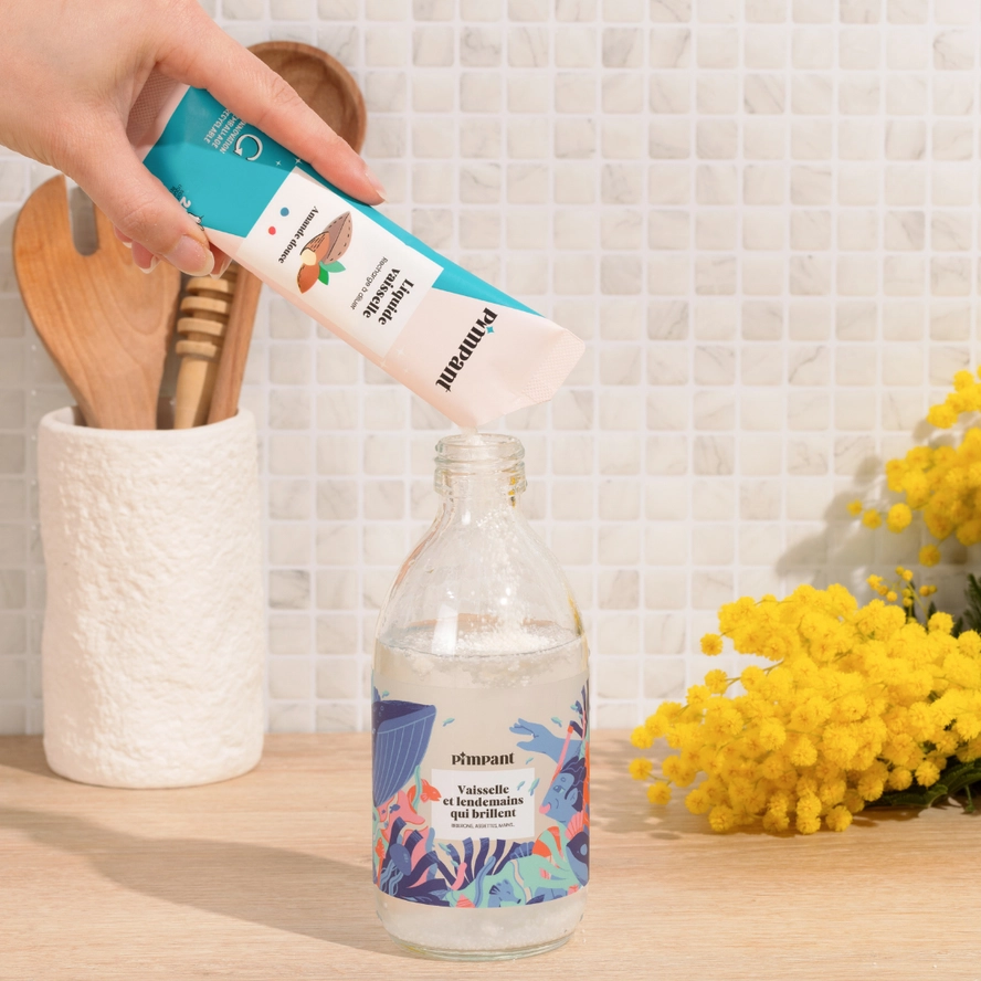 PIMPANT trauku mazgāšanas līdzekļa uzpildes pulveris ar saldo mandeļu aromātu, 25 g - Image 2