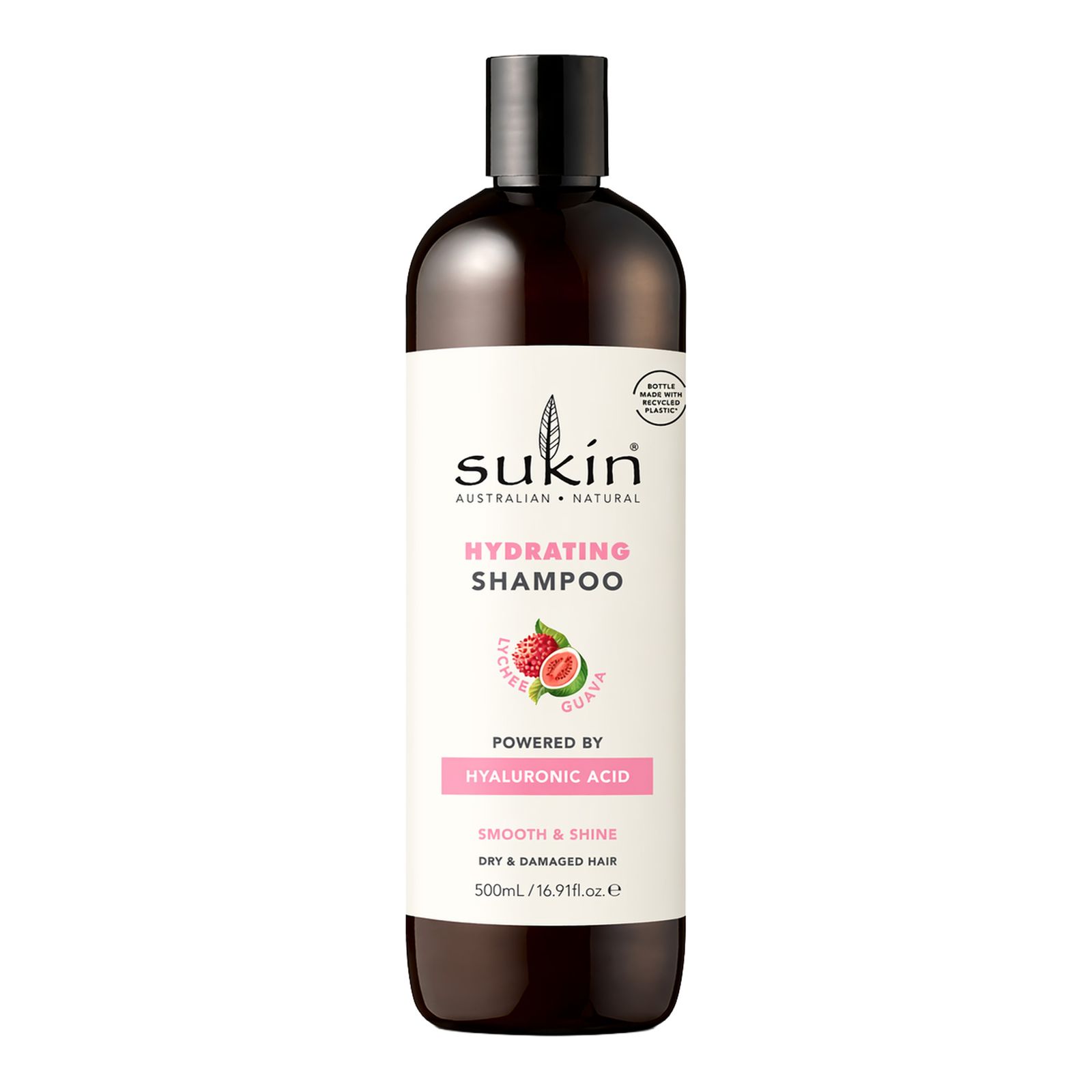 SUKIN mitrinošs šampūns ar ličī, hialuronskābi un tropisko augļu aromātu, 500 ml