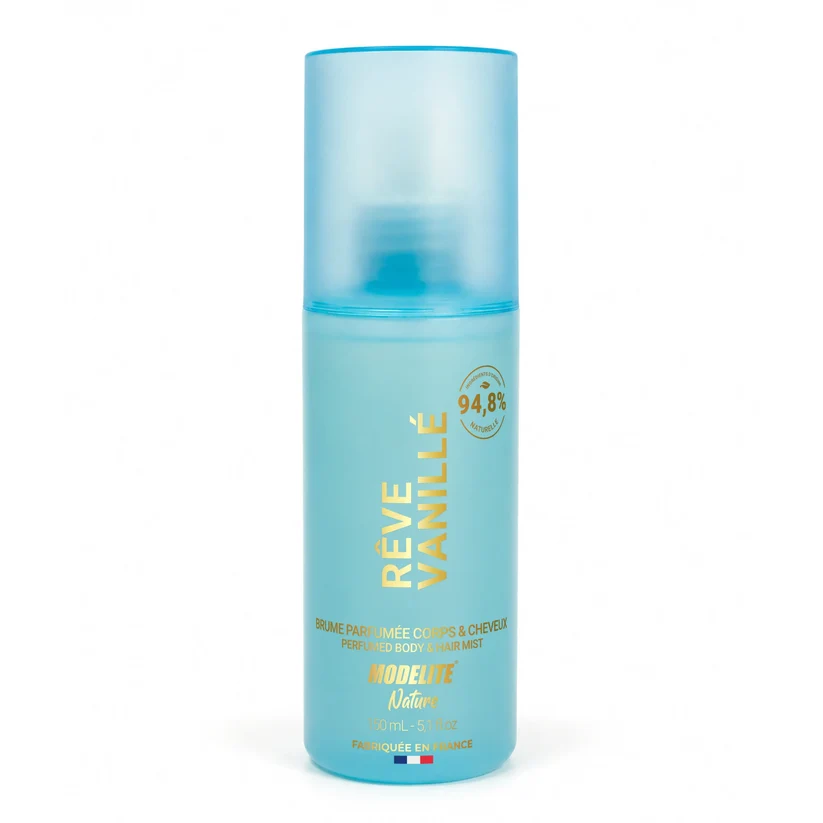 BORN TO BIO Rêve Vanillé ķermeņa un matu sprejs ar rozes, rabarberu un vaniļas aromātu, 150 g