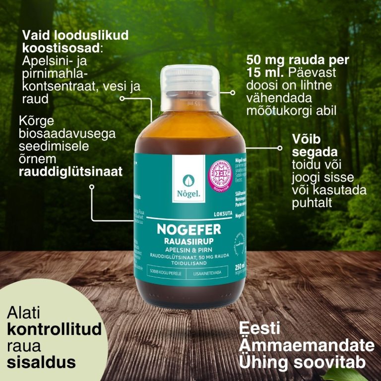 NOGEL NOGEFER dzelzs sīrups ar apelsīnu un bumbieru garšu 50 mg/15 ml, 250 ml - Image 2