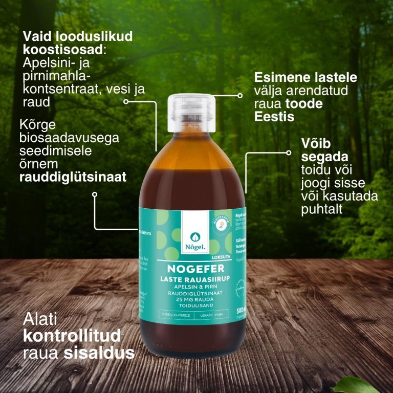 NOGEL NOGEFER dzelzs sīrups ar apelsīnu un bumbieru garšu 50 mg/15 ml, 500 ml - Image 2