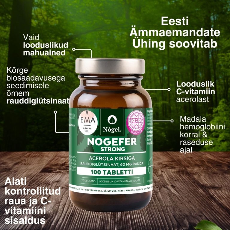 NOGEL NOGEFER spēcīgs acerolas ķiršu dzelzs uztura bagātinātājs 60 mg, 100 gab. - Image 2