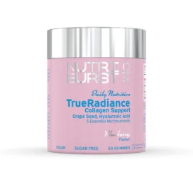 NUTRIBURST Daily Nutrition kolagēna veidošanos veicinošas gumijas ar hialuronskābi un C vitamīnu True Radiance, 60 gab.