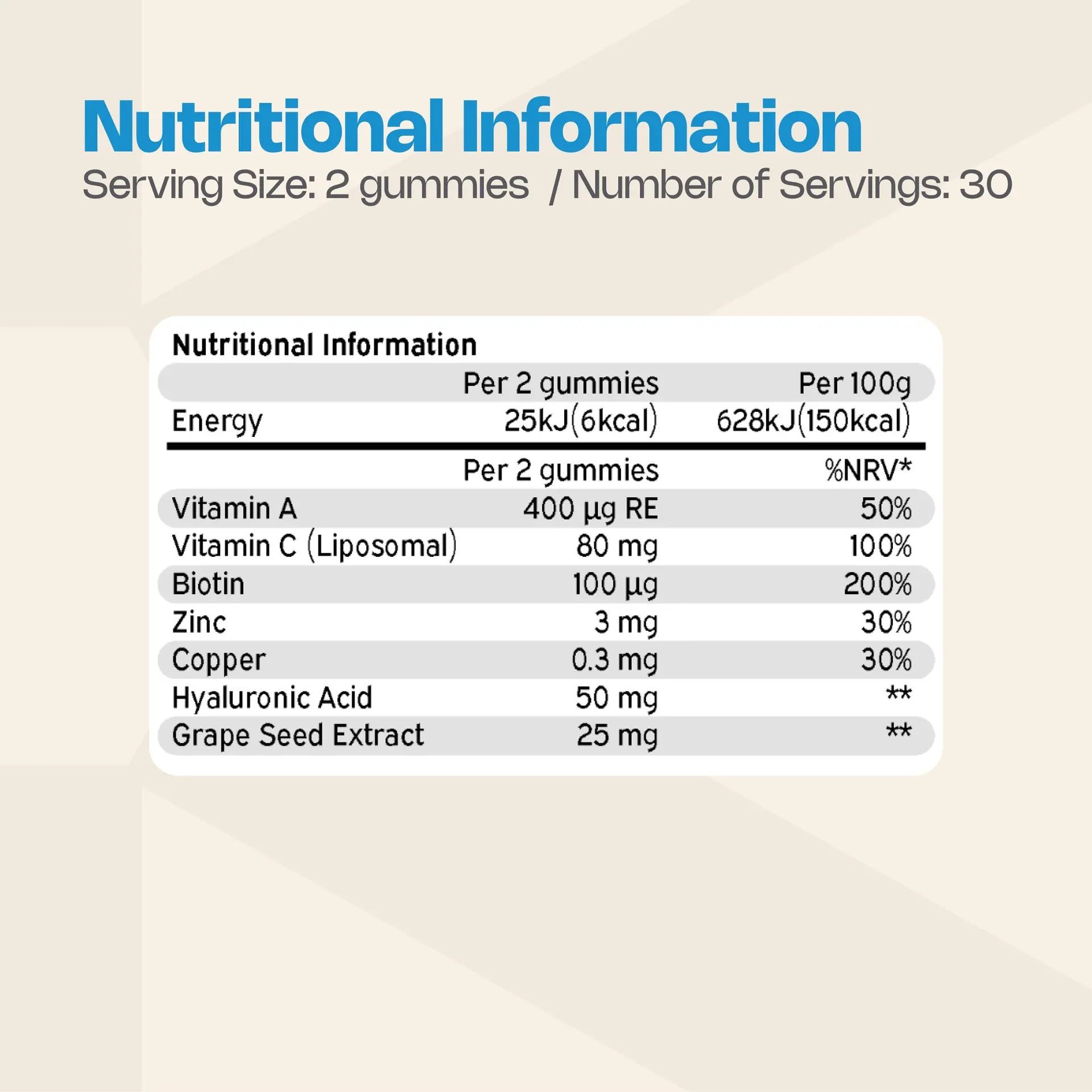 NUTRIBURST Daily Nutrition kolagēna veidošanos veicinošas gumijas ar hialuronskābi un C vitamīnu True Radiance, 60 gab. - Image 5