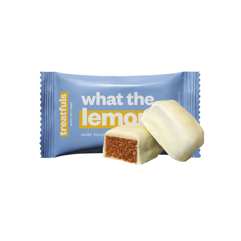 TREATFULS baltās šokolādes un citrona kūkas batoniņš What the Lemon, 2 × 20 g