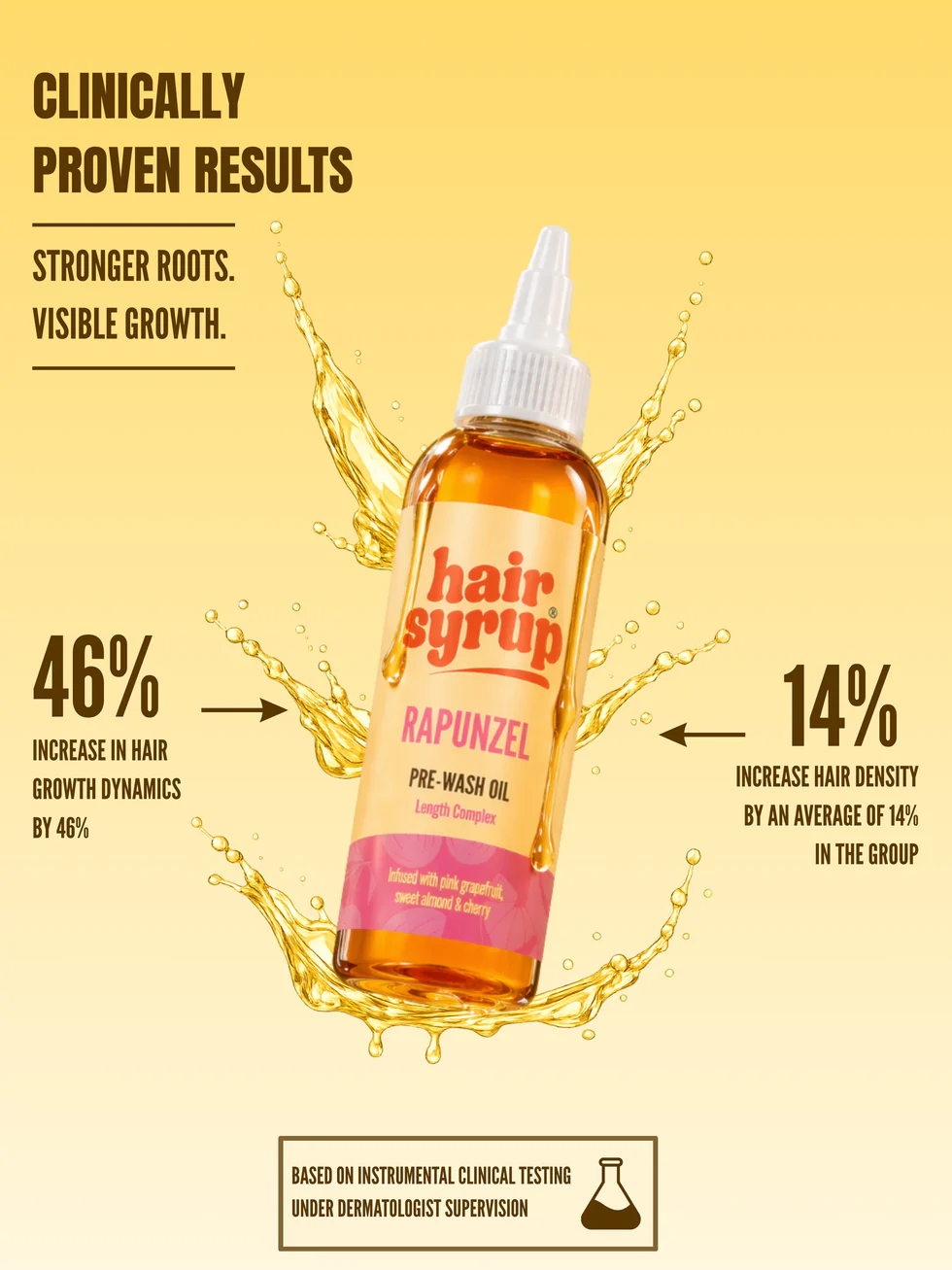 HAIR SYRUP stiprinoša pirmsmazgāšanas matu eļļa lēni augošiem matiem Rapunzel, 100 ml - Image 4