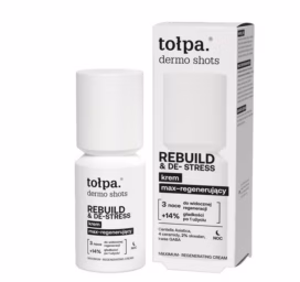 TOŁPA Dermo Shots REBUILD & DE-STRESS intensīvi atjaunojošs nakts krēms ar CICA un keramīdiem, 50 ml