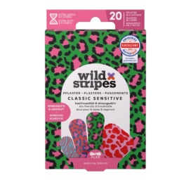 WILD STRIPES Classic Sensitive Animal Color dzīvnieku raksta ādai draudzīgi un hipoalerģiski plāksteri, 20 gab.