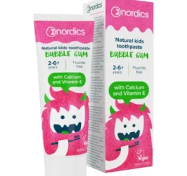 NORDICS košļājamās gumijas garšas zobu pasta bez fluora bērniem no 2 gadu vecuma, 50 ml